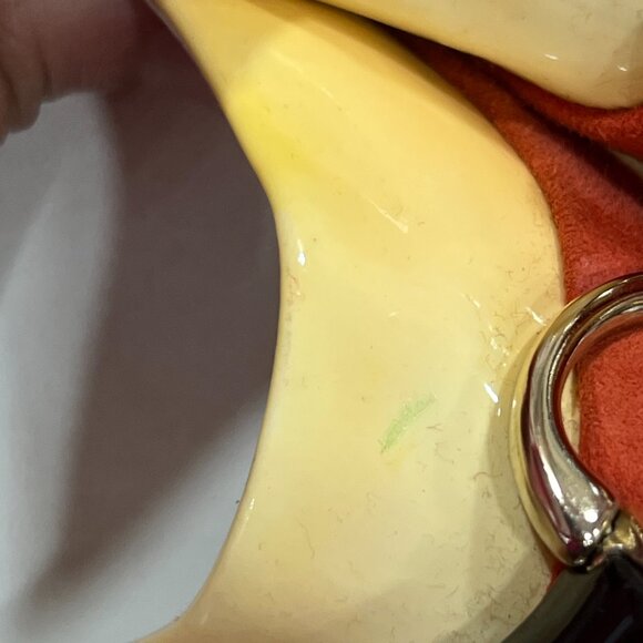 GUCCI Yellow Red Ballet Suede Patent Leather Flats - Picture 10 of 11